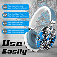 Headset Nirkabel Over-Ear OEM 5.3 Desain Kartun Tahan Air untuk Gaming
