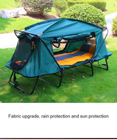 Tente de camping extérieure autoportante, hors sol, pour pêche et loisirs, double, anti-tempête, avec lit simple intégré