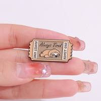 Broche en émail en métal en gros, inspirée des citations, avec lettres anglaises créatives, motifs 'Always Hungry', 'Overthinking', 'Relieve', 'Fairy', et badges souvenirs