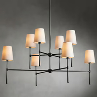 Table à manger personnalisée Rhodes 28 lustre rond en tissu suspension simple pour salon ferme moderne