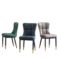 Ensemble de table et chaises de salle à manger moderne et durable en 4 pièces, design chinois, tabourets en métal rembourrés de velours noir pour la maison, la cuisine, les bars, les hôtels