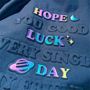 T-shirts pour hommes avec logo personnalisé en relief, impression 3D, coton épais, logo personnalisé - Product Image 3