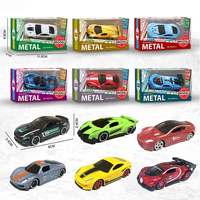 Ensemble promotionnel de voitures miniatures de course à rétrofriction en métal moulé sous pression 1:64, emballage en boîte couleur