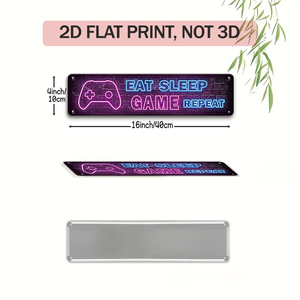 <span class=keywords><strong>Plaque</strong></span> Métallique Décorative Style Néon pour Gamers, Motif Manette et Casque, Décoration <span class=keywords><strong>Murale</strong></span> pour Salle de Jeu, Chambre et Ornement Domestique - Product Image 2