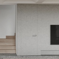Porte secrète insonorisée sans cadre en bois apprêté blanc, porte dissimulée moderne invisible encastrée avec serrure magnétique