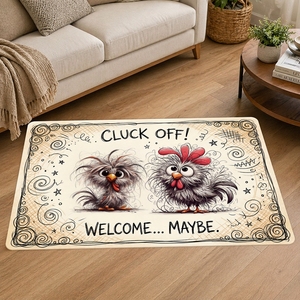 1Pc <span class=keywords><strong>Tapis</strong></span> de sol amusant en forme de poulet, en velours cristal, antidérapant, lavable, pour <span class=keywords><strong>cuisine</strong></span>, salle de bain, intérieur, extérieur, décoration de la maison - Product Image 1