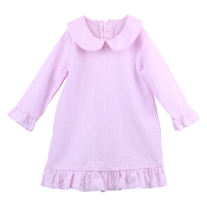 Chemises de nuit d'hiver pour enfants, <span class=keywords><strong>pas</strong></span> <span class=keywords><strong>cher</strong></span>, manches longues, couleur unie, jolie robe de nuit pour bébé, bonne qualité - Product Image 4
