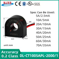 NJXSE DL-CT1005AP Mini transformateur de courant de précision PCB Mount 5A 10A 20A 30A 50A 70A Micro transformateur de courant Lead Pin CT