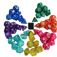 Ensemble de dés polyédriques miniatures écologiques et durables HS 10 mm D4-D20 en plastique pour jeux de rôle et jeux de société DND
