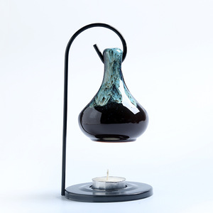 Brûleur à mazout en métal chauffe-cire chauffe-plat en céramique bougeoir brûleur à mazout <span class=keywords><strong>diffuseur</strong></span> d'arôme <span class=keywords><strong>de</strong></span> <span class=keywords><strong>parfum</strong></span> pour la maison chambre SPA - Product Image 1