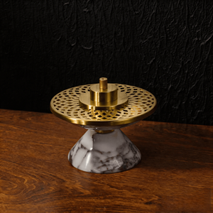 STONEKOCC Encensoir traditionnel arabe Mabkhara Oud en charbon de bois, violet Calacatta Viola, populaire au Moyen-Orient - Product Image 1