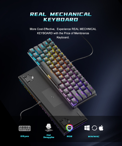 <span class=keywords><strong>Clavier</strong></span> de jeu mécanique à 61 touches en vente flash avec rétroéclairage RVB, interface USB-C, portable, pour ordinateur portable, <span class=keywords><strong>gamer</strong></span>, interrupteur bleu BD61 - Product Image 5