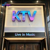 Enseigne lumineuse LED 3D à éclairage frontal, télécommandée, murale, multicolore, en acrylique, personnalisable, avec affichage lumineux frontal pour bars KTV