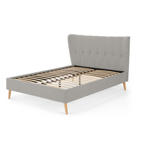 Lit de rangement moderne en velours avec tête de lit haute - Style minimaliste de luxe, design pliable et écologique