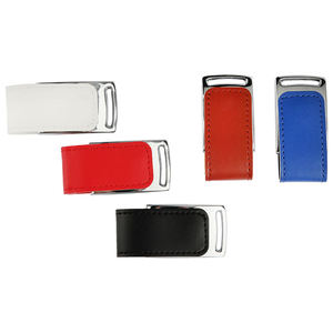 Clé USB en cuir PU avec logo personnalisé, garantie 1 an, grande vitesse, porte-clés 16 Go-256 Go USB 2.0/3.0 - Product Image 2