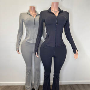 Huili الشركة المصنعة Oem عالية الجودة تجريب سحاب قطعتين يغطي الرجل مجموعات الملابس الرياضية النسائية مجموعات Activewear للنساء - Product Image 4