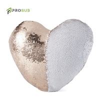 Devicesonde — housse de coussin à paillettes, imprimé personnalisé, vente en gros, housse pour coussin, Sublimation, cœur, étuis d'oreiller à paillettes