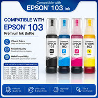 Kit Isi Ulang Tinta Epson 103 yang Kompatibel, Set Botol Tinta Dye Hitam Cyan Magenta Kuning untuk Printer EcoTank