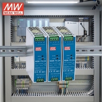 Alimentation à découpage sur rail DIN MeanWell SMPS NDR-75 NDR-120 NDR-240 NDR-480 12V 24V 48V, mince et économique avec PFC