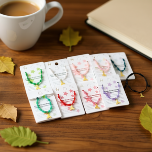 Bracciale Angelina in acciaio inossidabile con perline, motivo a stella, stile carino unisex, regalo PULSERA - Product Image 3