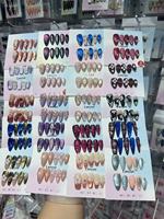Lot de 10 faux ongles carrés courts en acrylique style français, peints à la main en 3D, réutilisables, de haute qualité, à presser