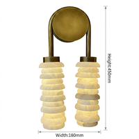 Applique murale LED encastrée minimaliste italienne avec abat-jour cylindrique en albâtre, en acier inoxydable moderne, température de couleur 3000-6000K, garantie 3 ans