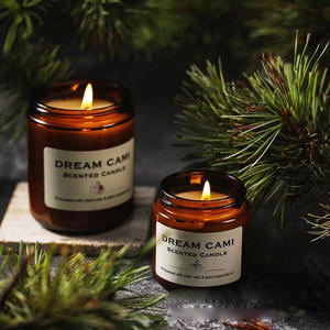 고급 티 컬러 유리 향초 항아리 DIY 수제 양초 고급 접근 유리 향기 병 - Product Image 1