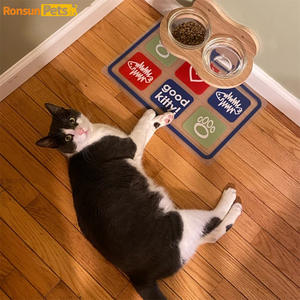 חדר אוכל לחיות מחמד רכוב קיר זוגי קערות מים ותלוי כלבים - Product Image 6