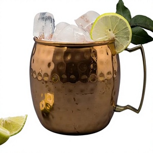 Elegante taza de cobre con pulido hecho a mano, acabado de latón martillado, último diseño, taza de cobre puro para cerveza, vino, taza para beber - Product Image 1