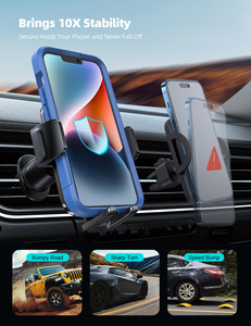 حامل هاتف للسيارة Lamicall STCV01 OEM ODM شديد التحمل، يثبت على فتحة التهوية، مع مشبك وحامل وقاعدة، حماية رباعية القفل لسائقي سيارات الأجرة - Product Image 4