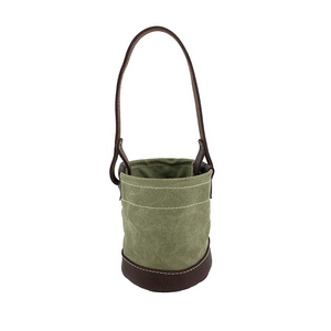 Seau à outils en toile avec fond en <span class=keywords><strong>cuir</strong></span>, pochette utilitaire robuste pour écrous, boulons, outils - Idéal pour l'organisation de l'espace de travail sur le <span class=keywords><strong>comptoir</strong></span> - Product Image 1
