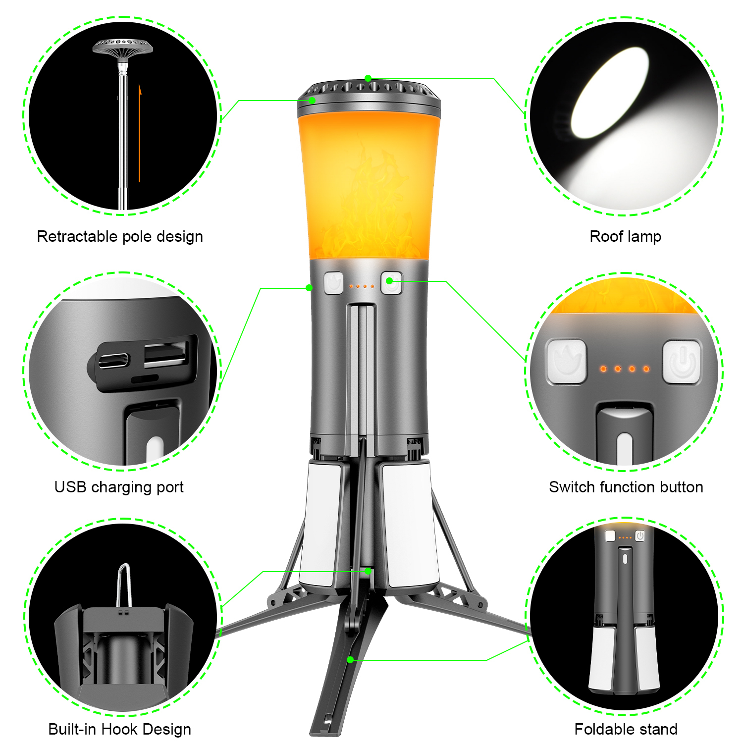 Portable Work Light 20W Try It for Outdoor Exploration Camping Picnics and Night Fishing IP65 Waterproof Tripod Work Light