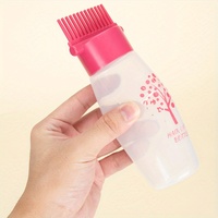 Bouteille d'huile capillaire vide personnalisée avec filtre en peigne 6 onces 100ml 180ml bouteille à capuchon en peigne racine bouteille applicateur en peigne pour teinture à l'huile capillaire