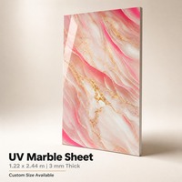 Lámina de PVC con Efecto Mármol, Panel Decorativo Impermeable para Paredes, Revestimiento Interior con Efecto Mármol, Material de Construcción