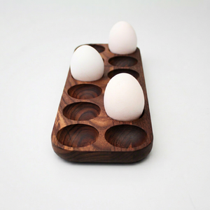 Wood Egg Holder 12 Slots Rectangular <b>Tray</b> Hotel Brunch Table HORECA OEM Custom Engraving Vietnam - Product Image 1