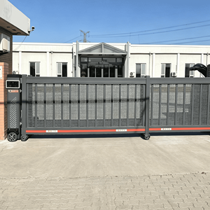 Porte coulissante sectionnelle automatique électrique sans rail en aluminium avec un design moderne et épuré pour les entrées d'usines et d'écoles - Product Image 2