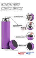 Tasse thermos intelligente en acier inoxydable sans BPA Bouteille isolée sous vide à double paroi 12H étanche à l'eau potable directe garder au froid/au chaud