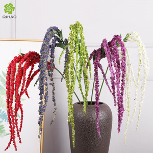 Larmes d'amoureux, fleurs artificielles violettes à 8 branches, décoration de mariage et de maison, ornement en plastique avec baies - Product Image 4