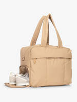 Grand sac fourre-tout en nylon matelassé imperméable à la mode avec logo personnalisé sac polochon souple pour femme avec compartiment à chaussures