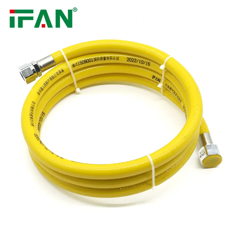 IFAN 1/2 Inch Stainless Steel 304 Flexible Braided Hose with Extended Wire Braided Pipe/ Tube/ Hose Flexible Metal Hose Gas Pipe