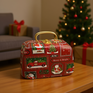 Homeera Christmas Storage Box Iron Rectangular Decorative Ornaments For Holiday Decoration - Product Image 2