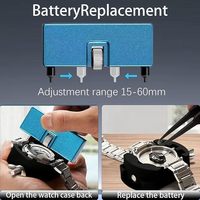 Kit d'outils de remplacement de piles de montre avec barres à ressort, tournevis de précision 5-en-1, ouvre-boîtier arrière réglable, support et outil de levier