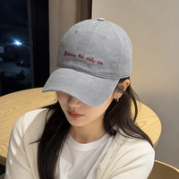 Casquette OEM délavée style Dad Hat, calotte souple, large bord, grande taille pour femme