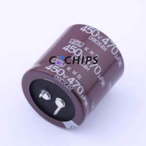 Condensador Electrolítico de Aluminio de Montaje a Presión EKMR451VSN471MA35S, Componente de Orificio Pasante (THT), D35xL35mm 470uF 20% 450V 10mm - Product Image 1