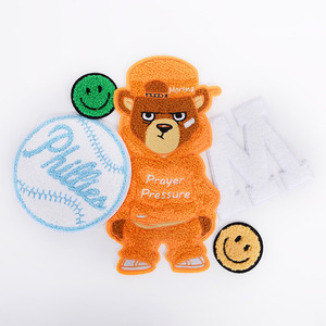 Patch brodé personnalisé en peluche avec autocollant à crochets et support thermocollant, patch brodé en chenille pour T-shirts, chapeaux, sacs, décoration DIY - Product Image 2