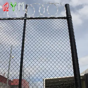 Black Chain Link Fence Post Tennis Court Fence Netting
