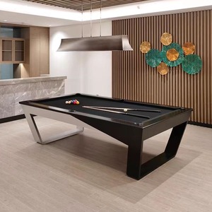 Table de <span class=keywords><strong>billard</strong></span> sur mesure en bois massif avec bordure en acrylique et finition peinture mate pour usage commercial, <span class=keywords><strong>billard</strong></span> américain à neuf boules, noir - Product Image 1