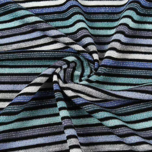 Sản phẩm mới thời trang phong cách 65% r 32% lurex 3% SP dệt kim kim loại sọc lurex vải sợi nhuộm - Product Image 6