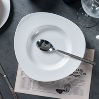Tazón de Pasta de Porcelana Fina Blanca Comercial P&T, Plato Hondo de Borde Ancho, Platos para Servir, Tazón para Sopa para Hoteles y Restaurantes Profesionales