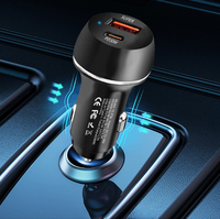 Adaptateur de chargeur de voiture USB C 60W, chargeur de voiture rapide avec PD3.0 & QC3.0, USB-A + Type-C, compatibilité universelle pour téléphone portable